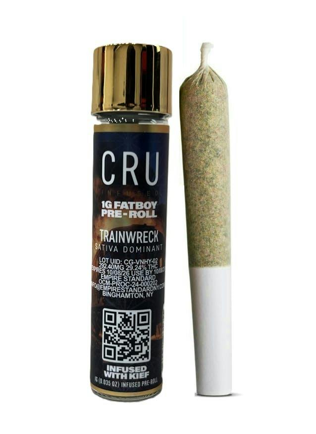 CRU | Pre roll Infused with Kief | Fat Boy | Trainwreck | 1g