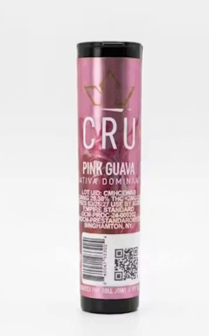 CRU | Pre roll Infused with Kief | Pink Guava | 0.5g at Top Grass Cannabis Dispensary