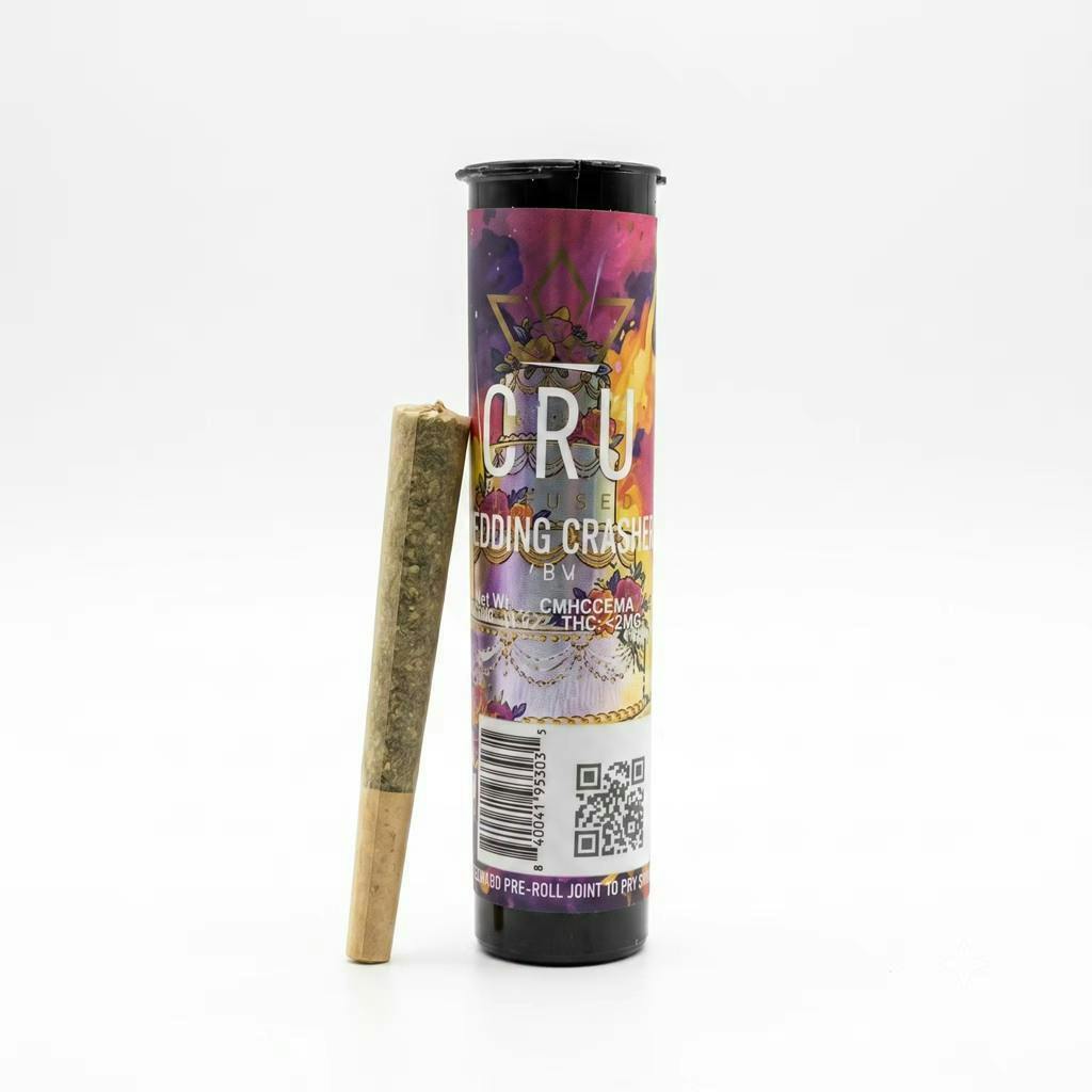 CRU | Pre roll Infused with Kief | Wedding Crasher | 0.5g at Top Grass Cannabis Dispensary