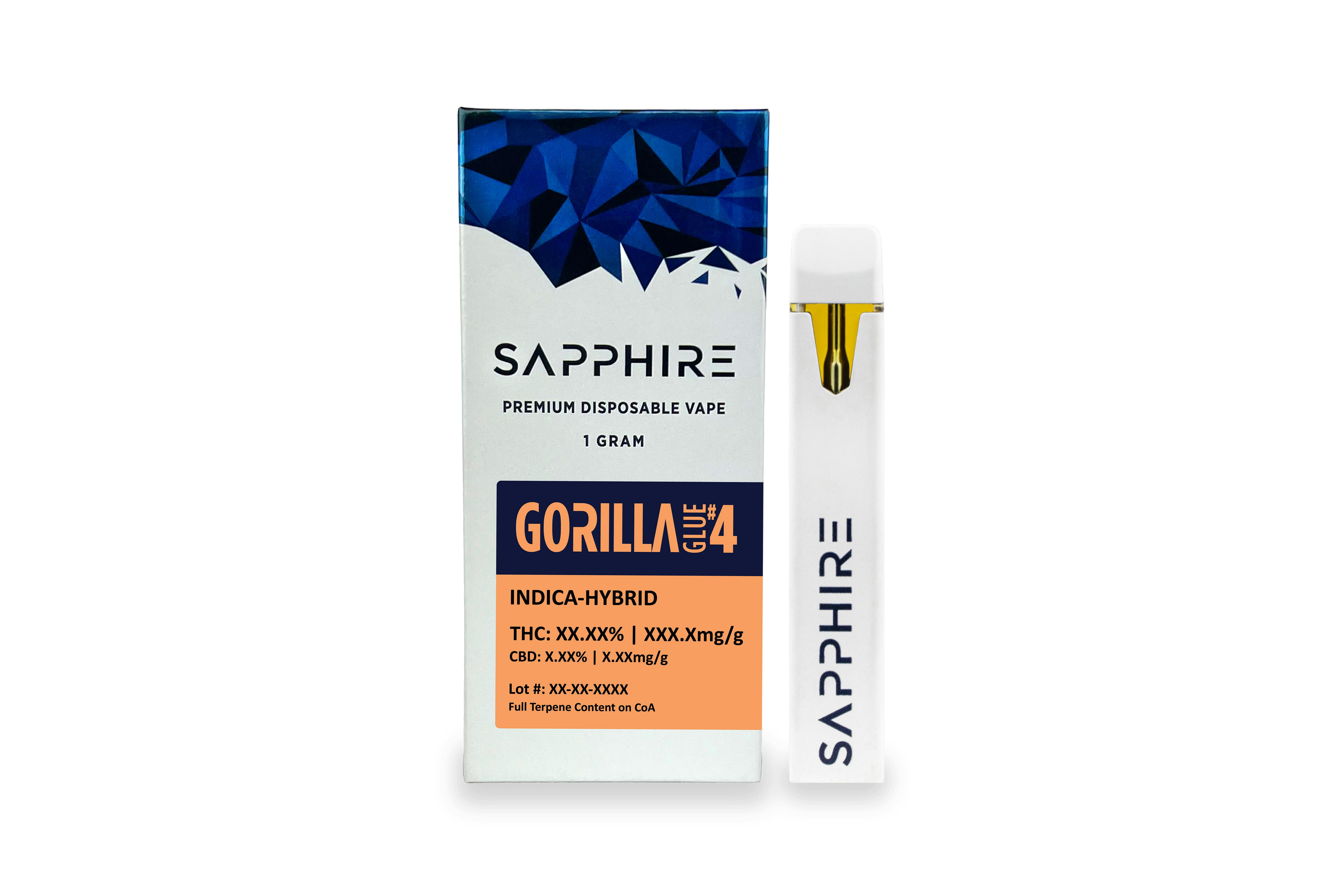 Sapphire | Vape | AIO | Gorilla Glue #4 | (92.32%) 1g at Top Grass Cannabis Dispensary