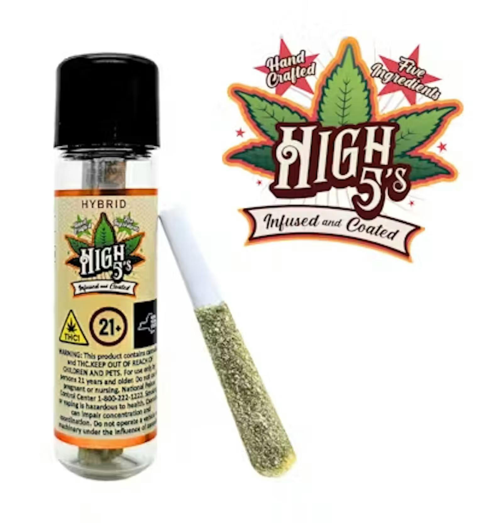 High5 | Pre Roll | Infused With Kief & Diamond | Grape Gas x Kush Mintz | 0.8g at Top Grass Cannabis Dispensary