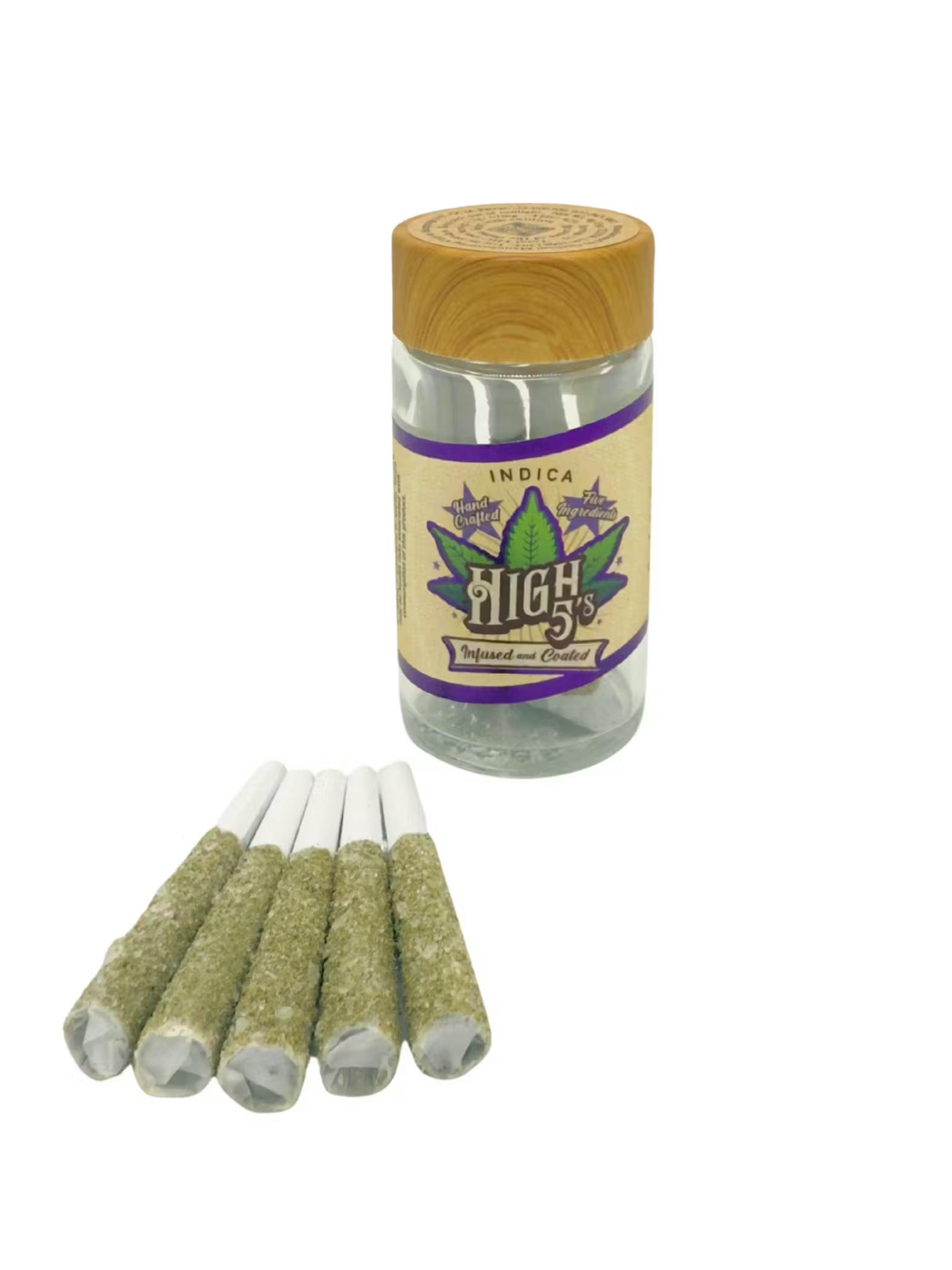 High5 | Pre Roll | Infused With Kief & Diamond | Do-Si-Do x Blueberry Cookies | 5 Pack | 4g