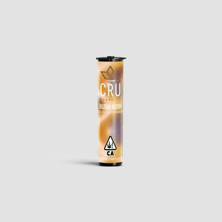CRU | Pre roll Infused with Kief | Bubba Kush | 0.5g at Top Grass Cannabis Dispensary