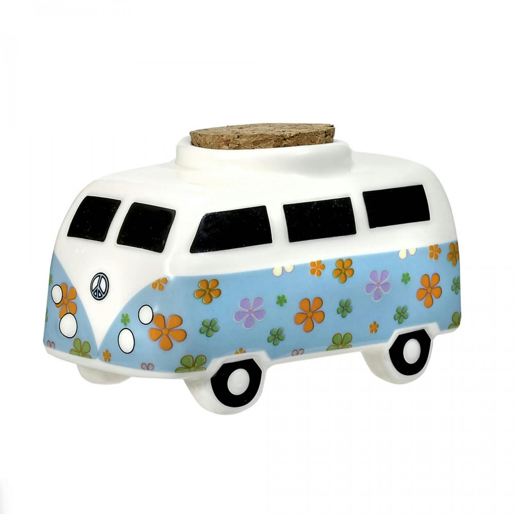 Vintage Bus Ceramic Stash Jar - Blue