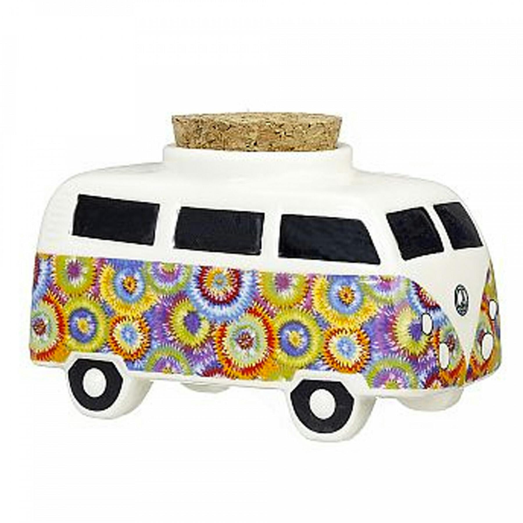 Vintage Bus Ceramic Stash Jar - Flower Power