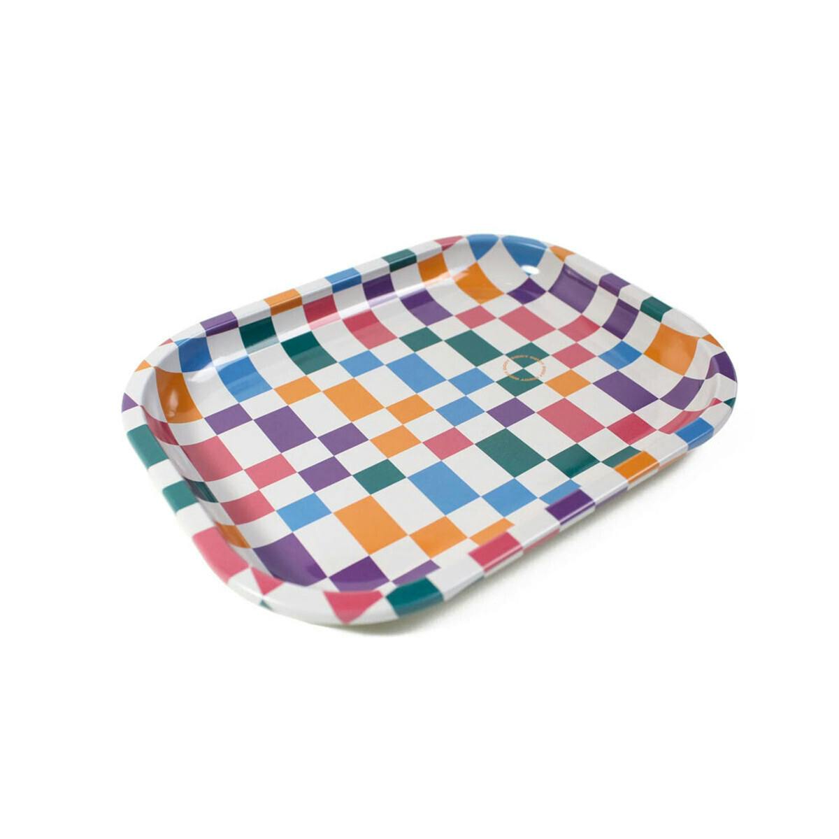 Giddy - Small Metal Rolling Tray - Grid