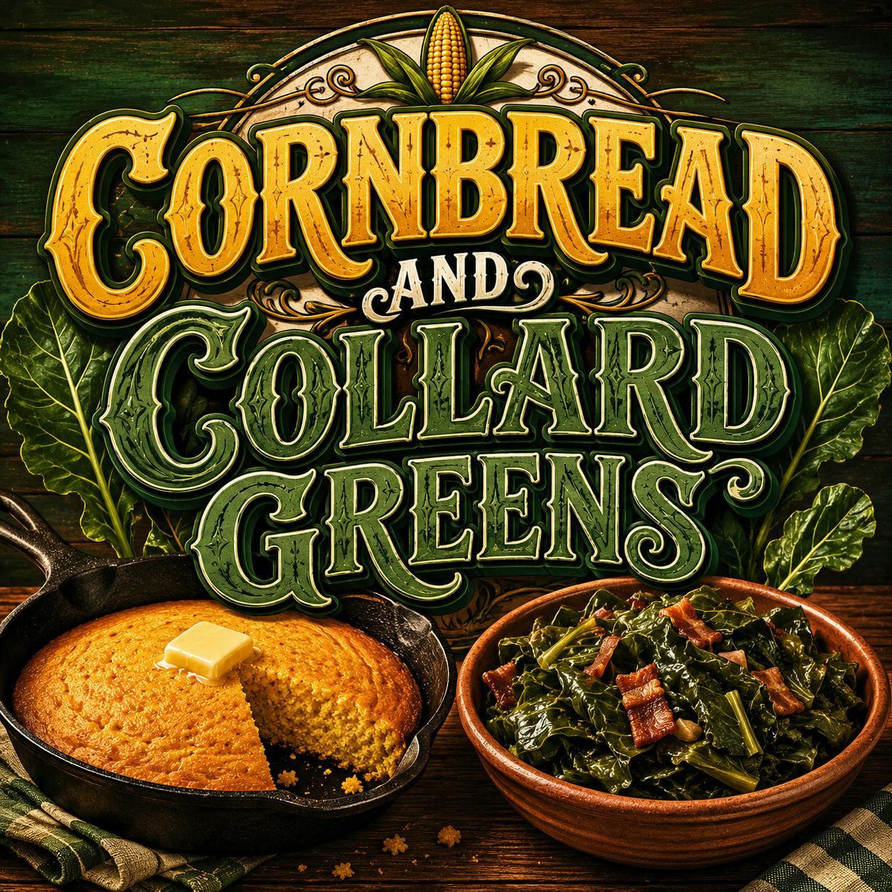 Cornbread and Collard Greens