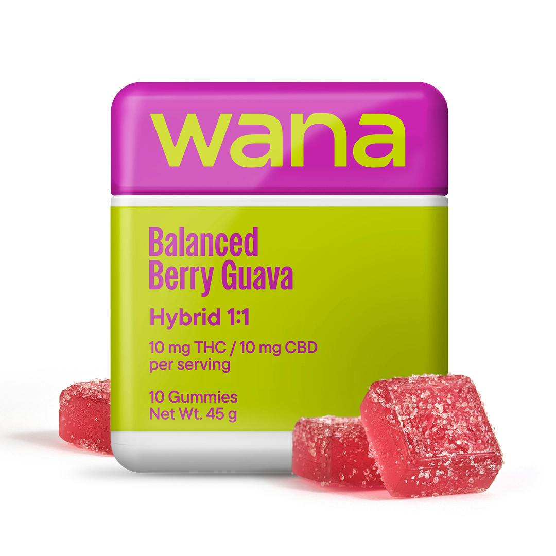 Wana Gummies 1:1 Hybrid Balanced Berry Guava THC:CBD
