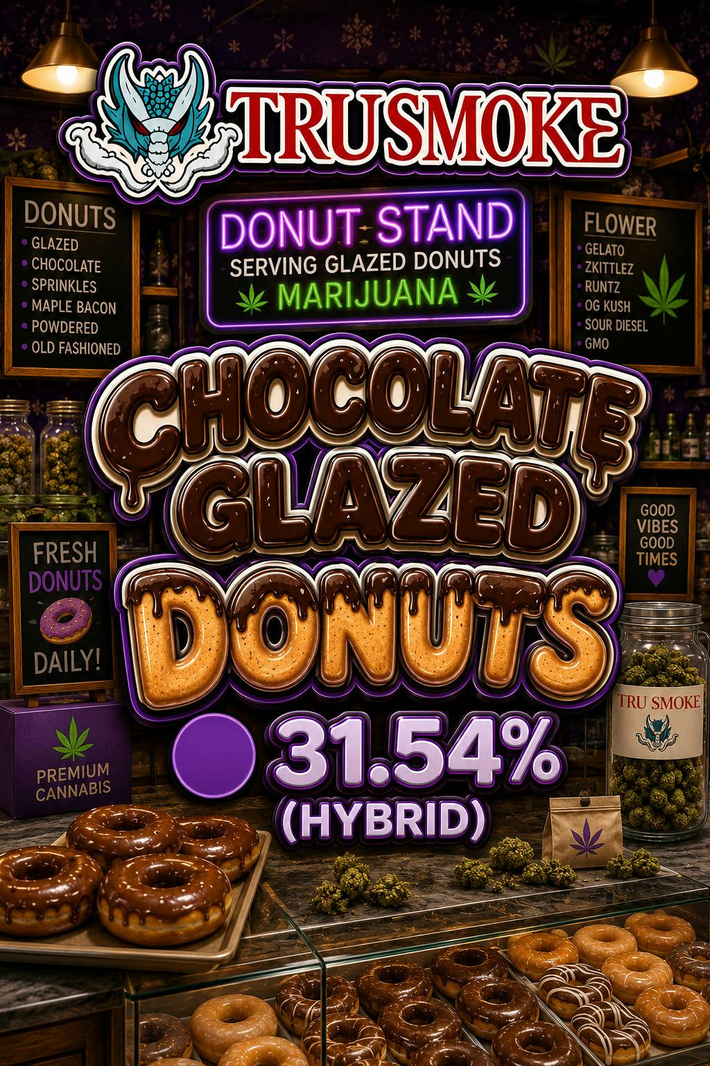 Tru Smoke | Chocolate Glazed Donuts