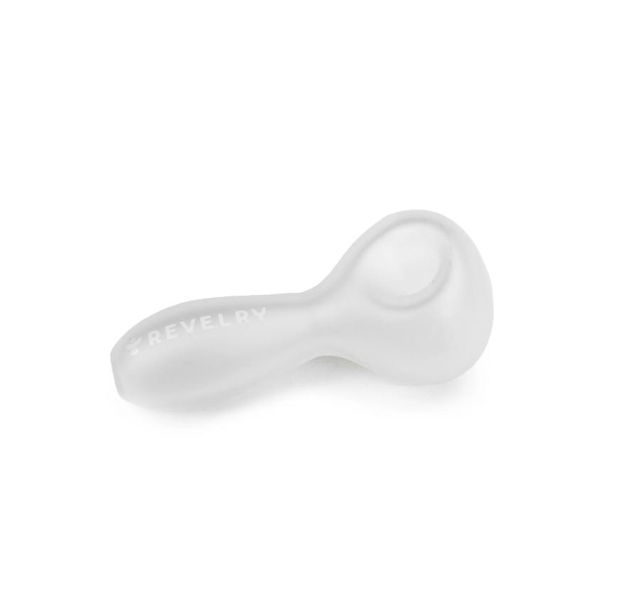 WHITE GLASS SPOON PIPE