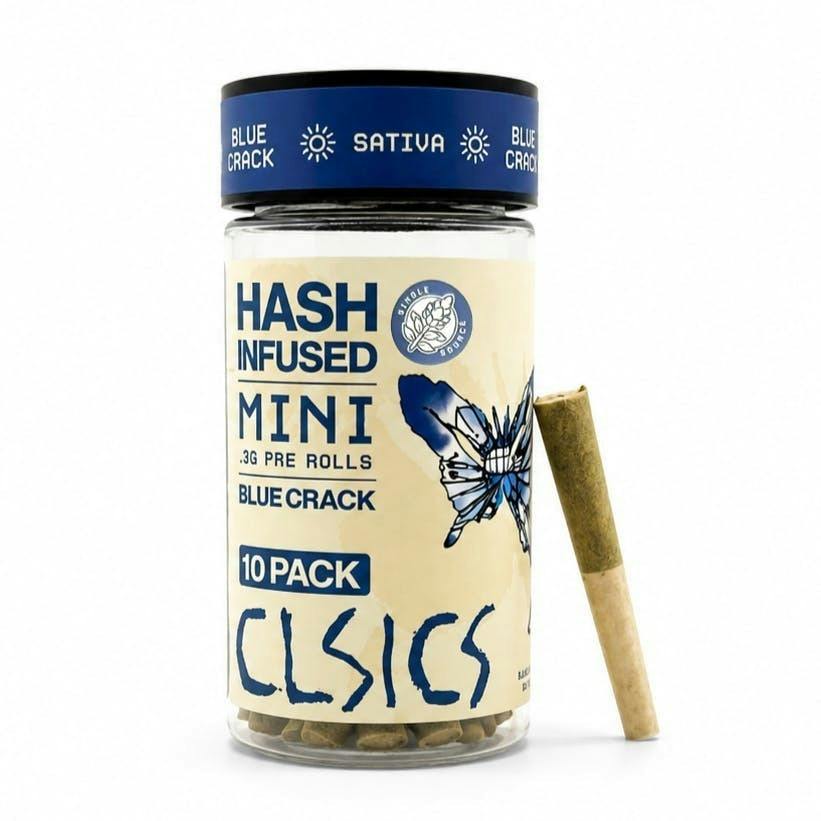BLUE CRACK HASH INFUSED PREROLL 10PACK