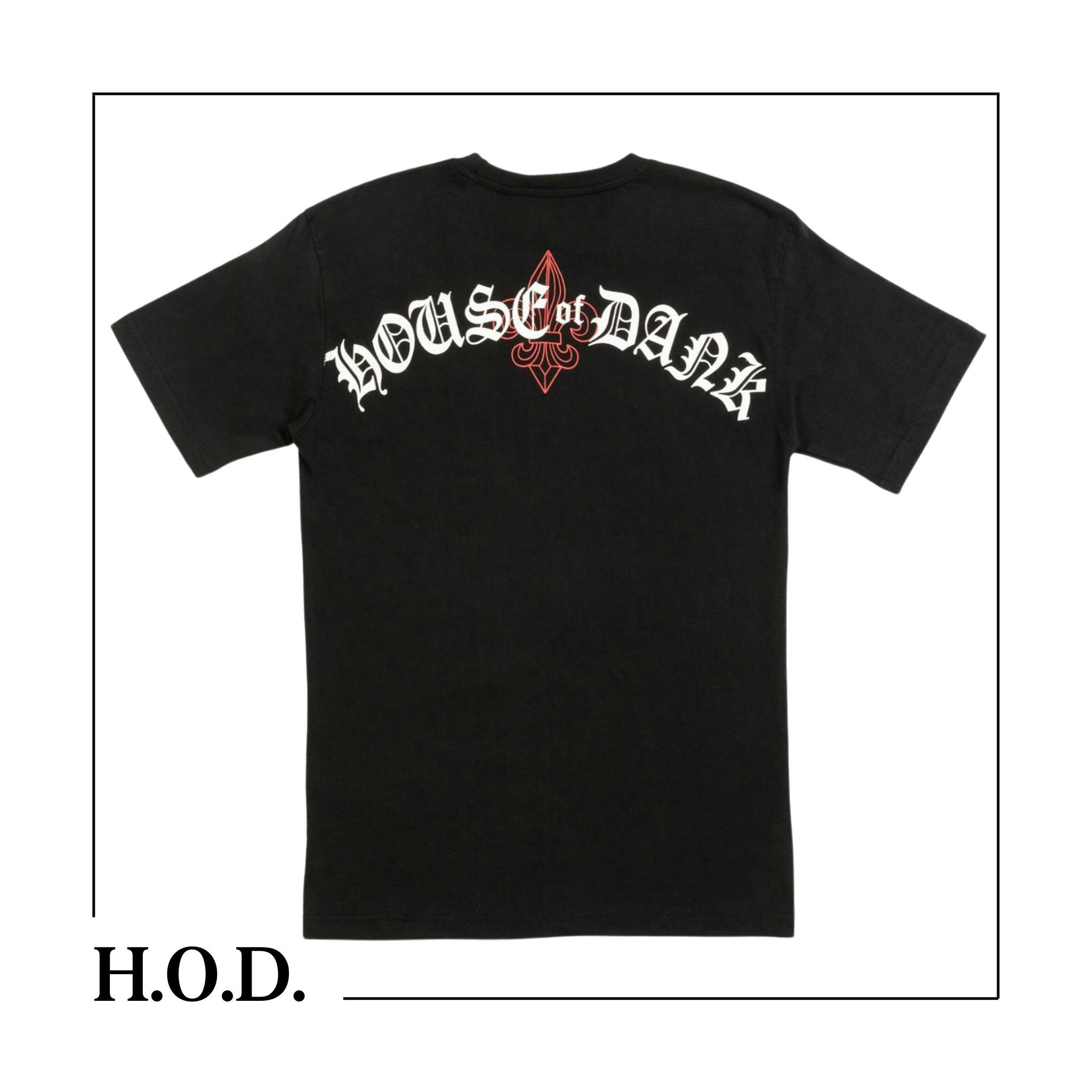 H.O.D. x Tie High Black Arched Banners Tee S