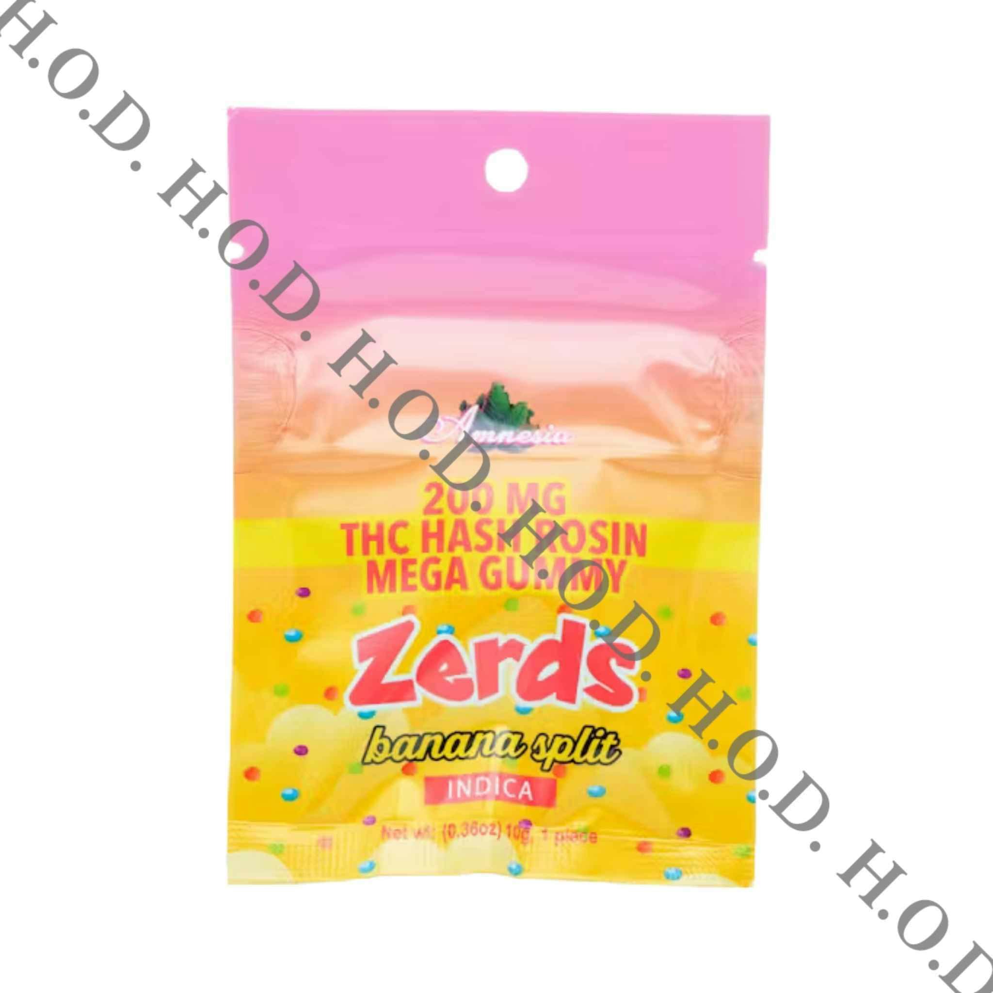 Amnesia Zerds Banana Split Hash Rosin Gummies