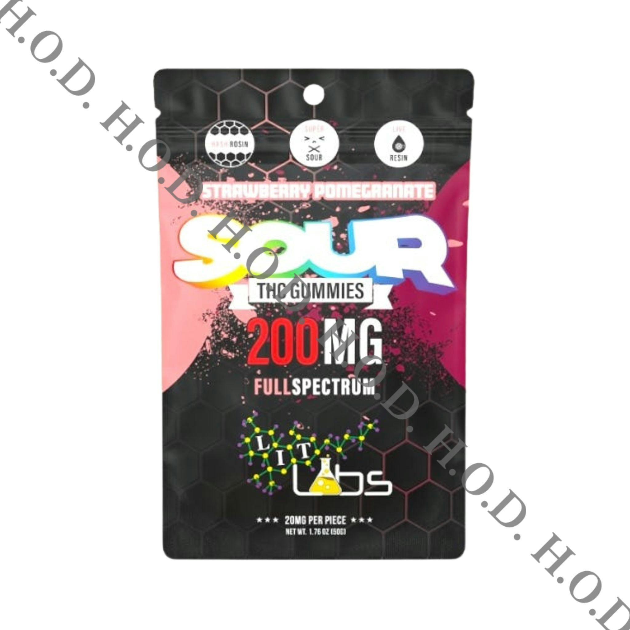 Lit Labs Sour Strawberry Pomegranate Full Spectrum Gummies