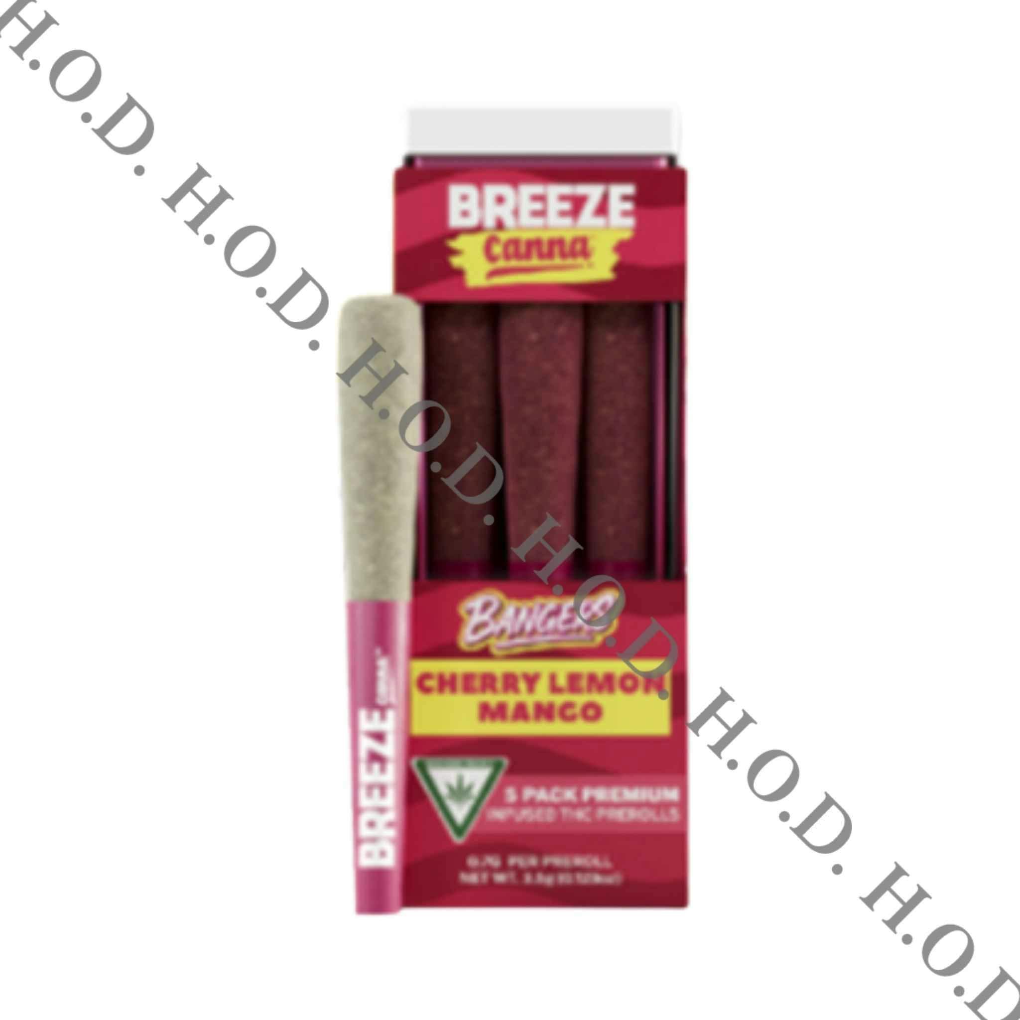 Breeze Banger Cherry Lemon Mango Infused Pre-Roll .7g 5 Pack