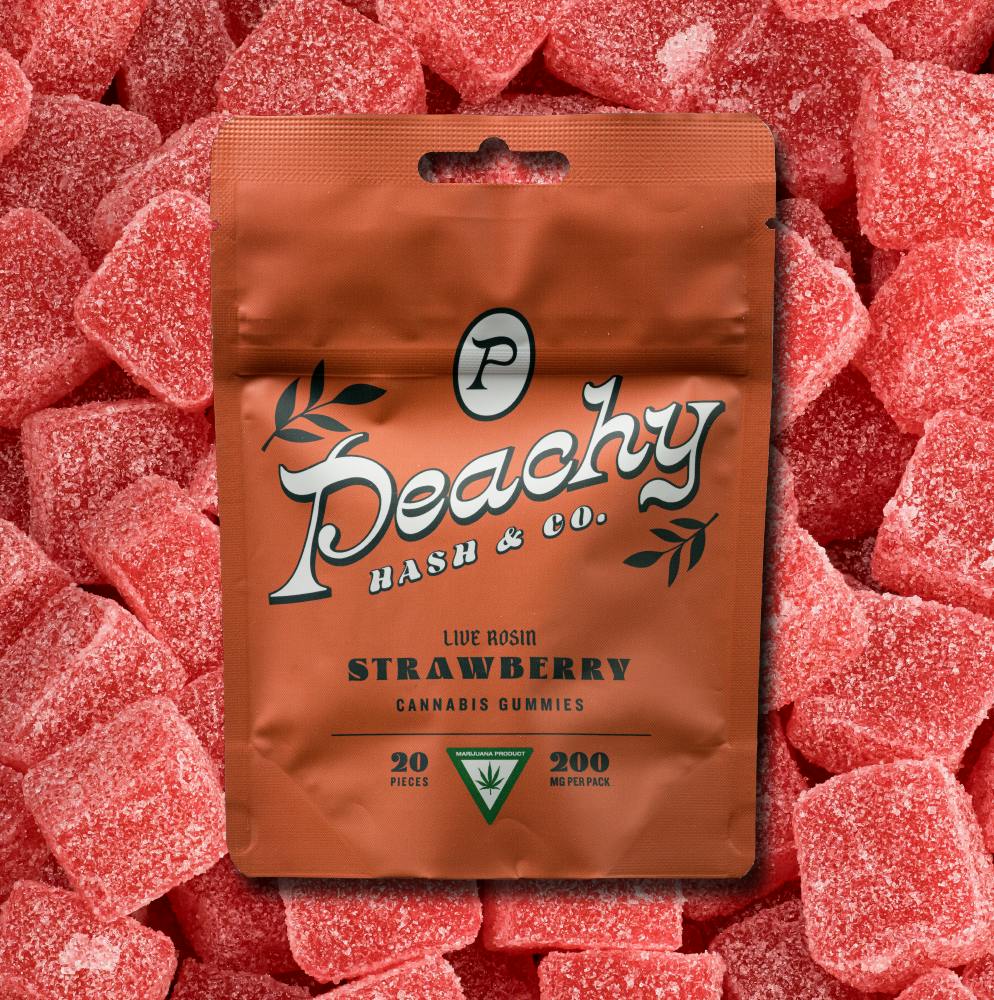 Peachy Hash & Co. - Strawberry - 200mg Live Rosin Gummies