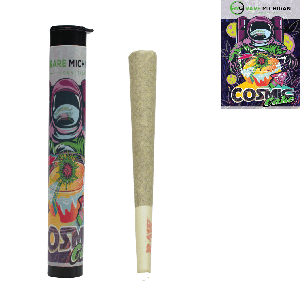 Rare MI Genetics - Cosmic Cake - 1g Kief Infused Pre-Roll