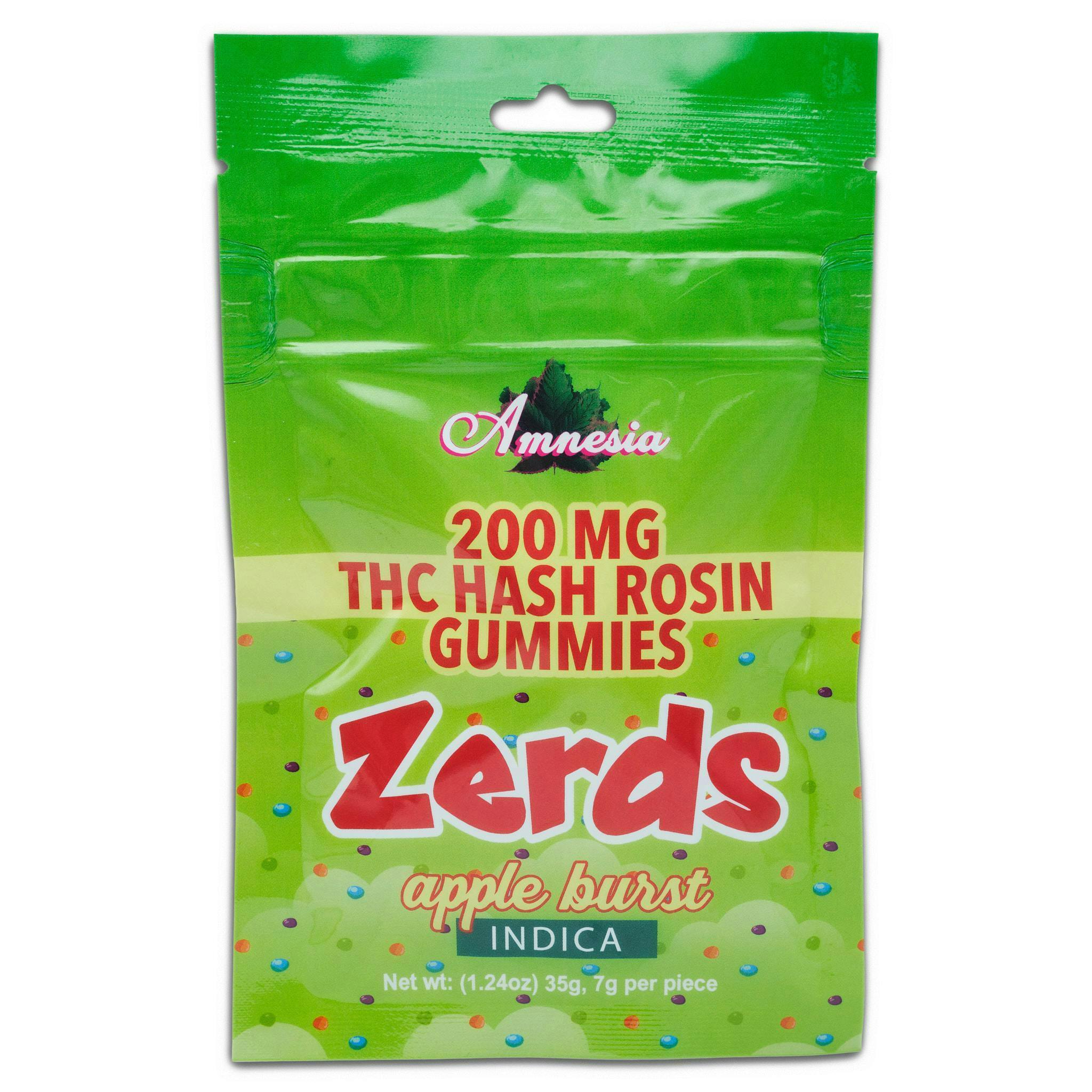 Amnesia- Zerds Hash Rosin Gummies - Strawberry Shortcake