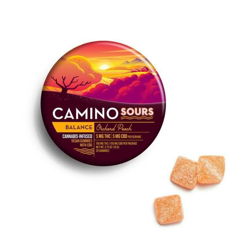 Sours Orchard Peach 1:1 - 100mg THC : 100mg CBD - 20 Servings,