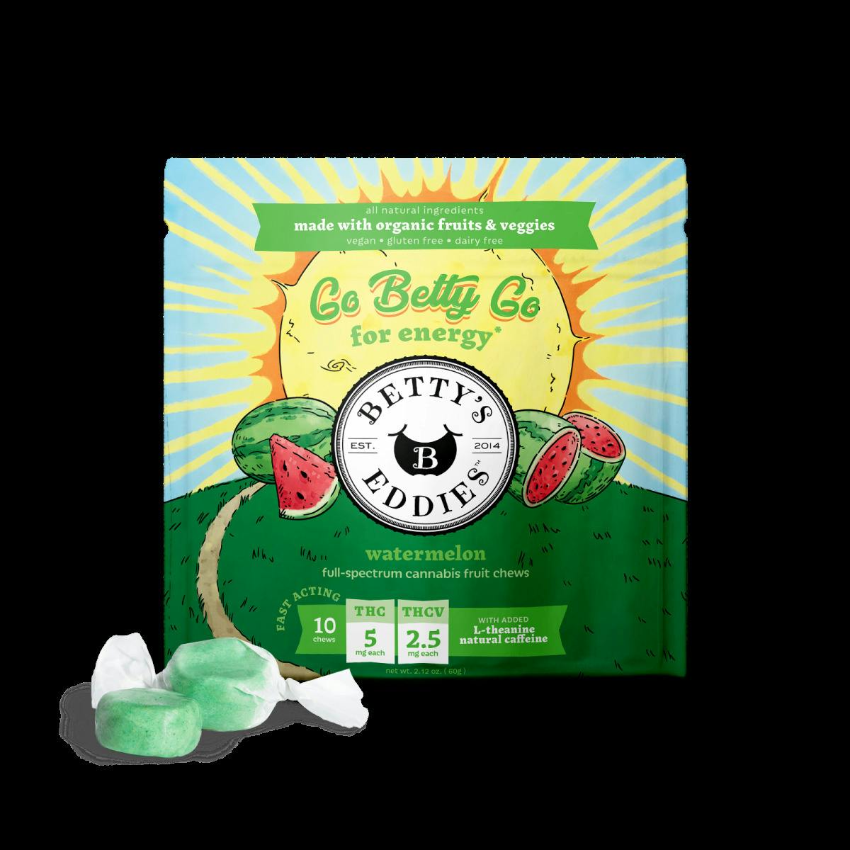Chews - Watermelon 2:1 - 50mg THC : 25mg THC-V - 10 Serivings, 5mg THC : 2.5mg THC-V at The Green Lady Dispensary