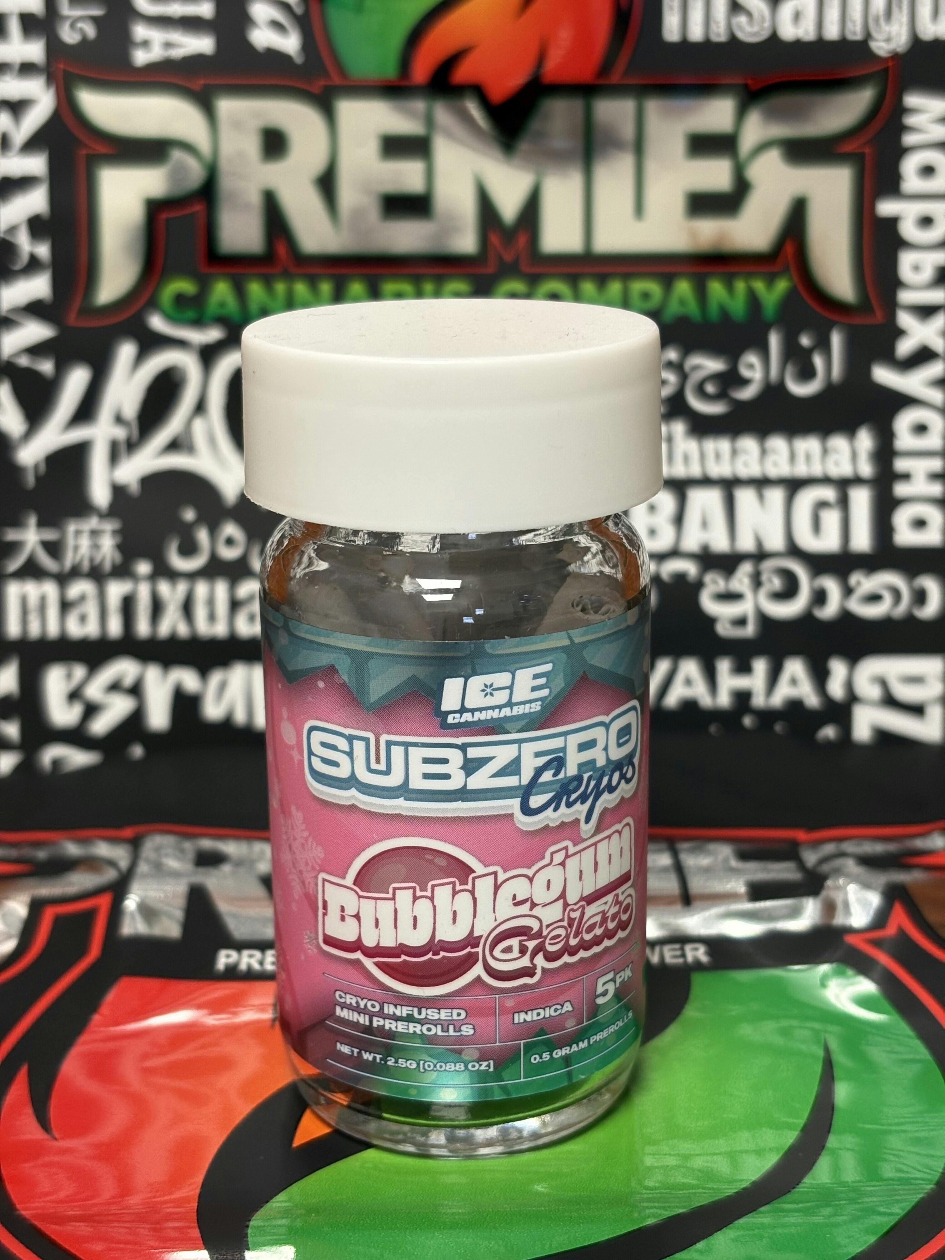 Subzero Cryo-Infused 5pk 2.5g Bubblegum Gelato