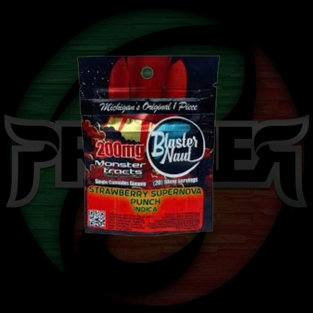 Monster Blaster Naut Gummies 200mg Strawberry Supernova Punch