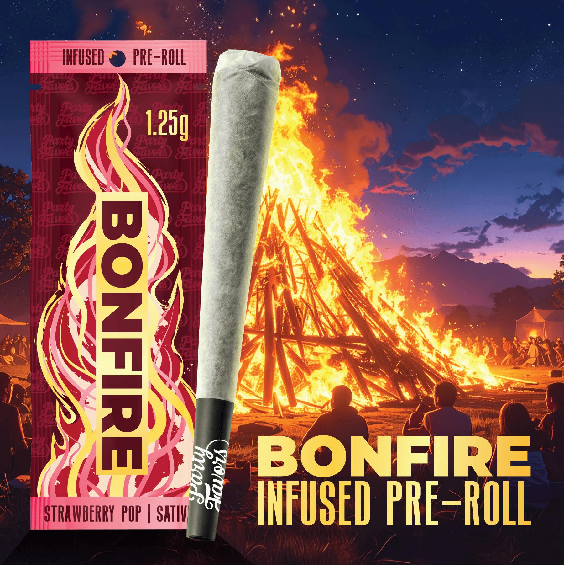Bonfire Infused Pre-Roll 1.25g Strawberry Pop cannabis product