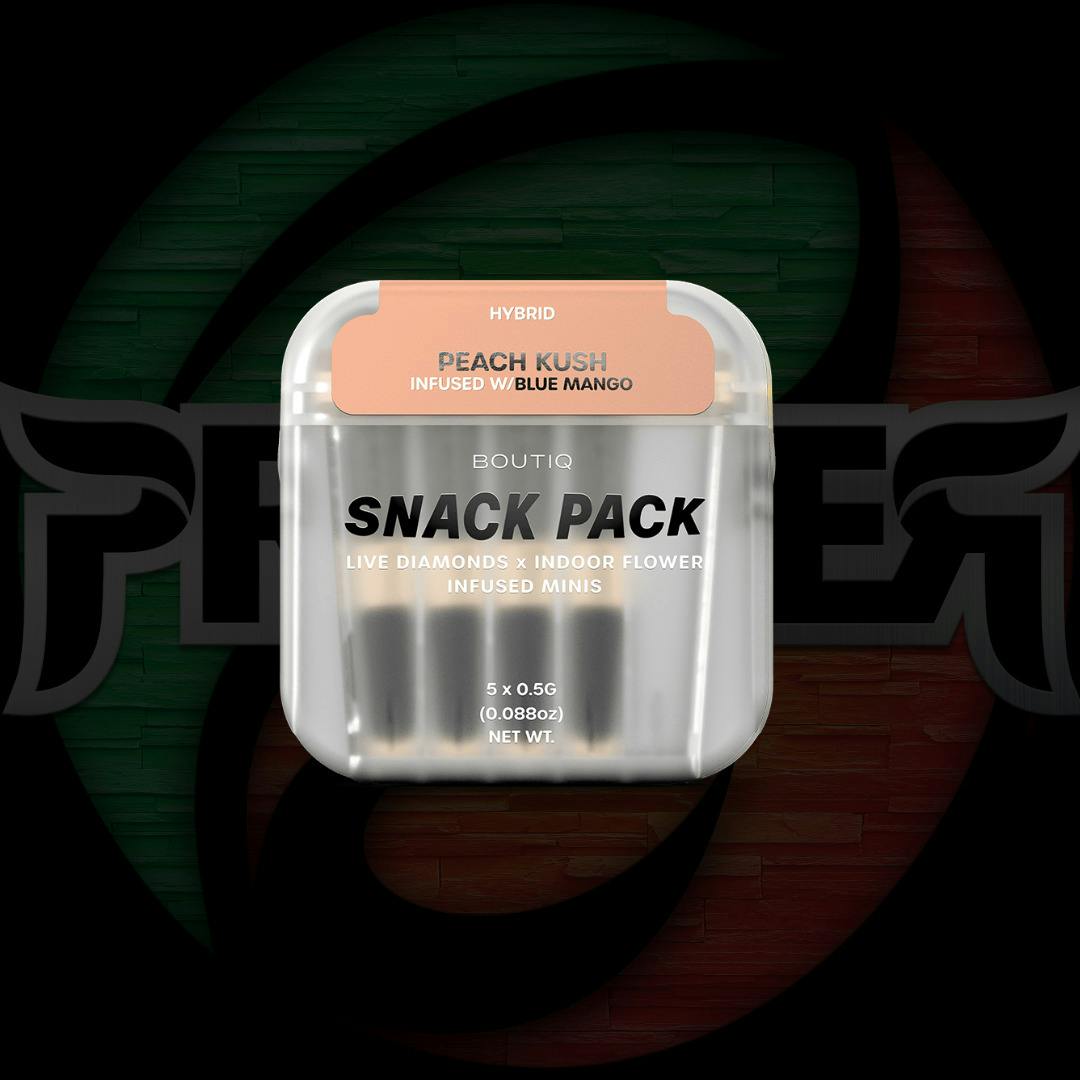 Boutiq Snack Pack Infused Pre Roll 5pk 2.5g Peach Kush