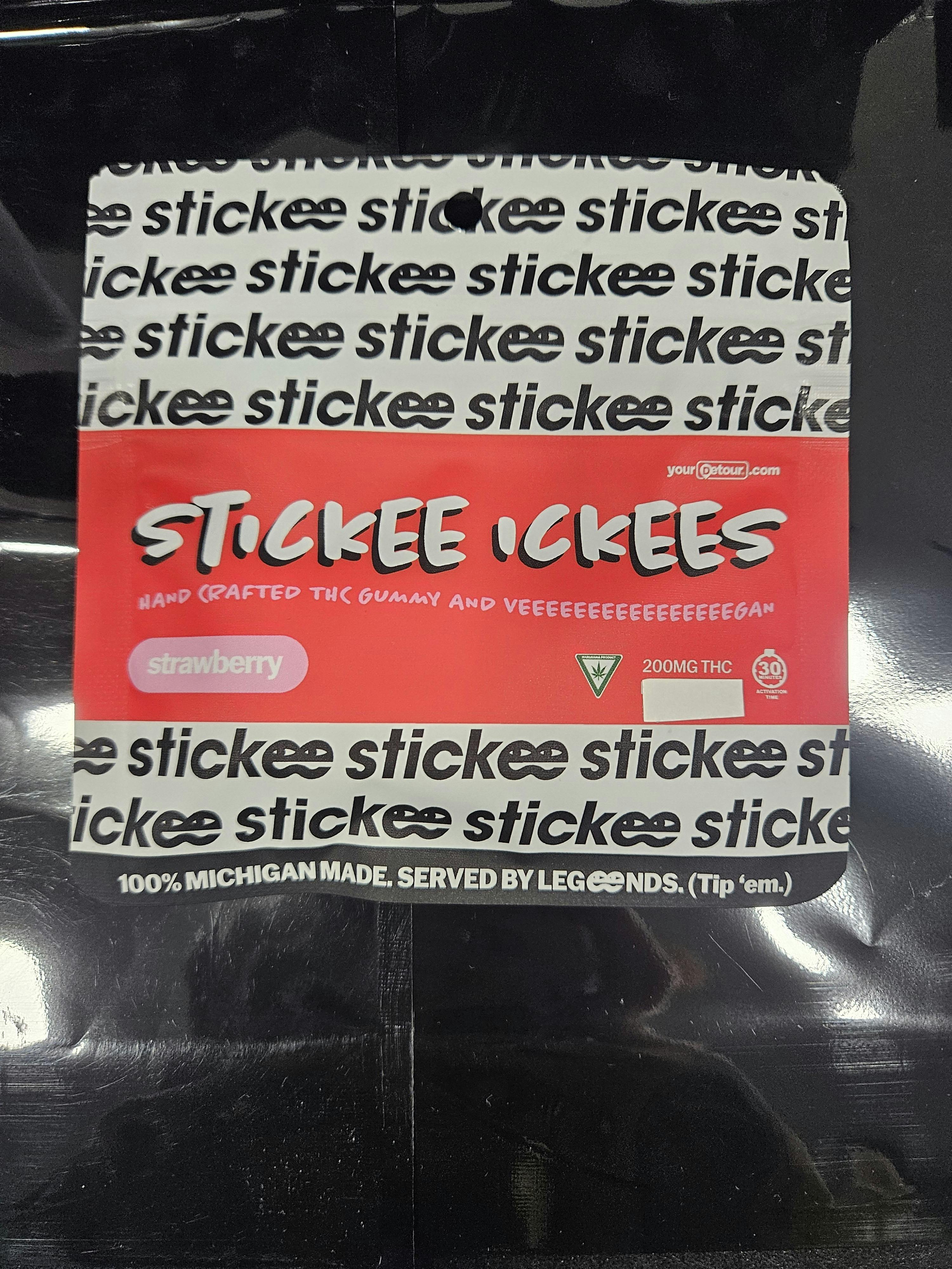 Stickee-Ickees Gummies 200mg Strawberry
