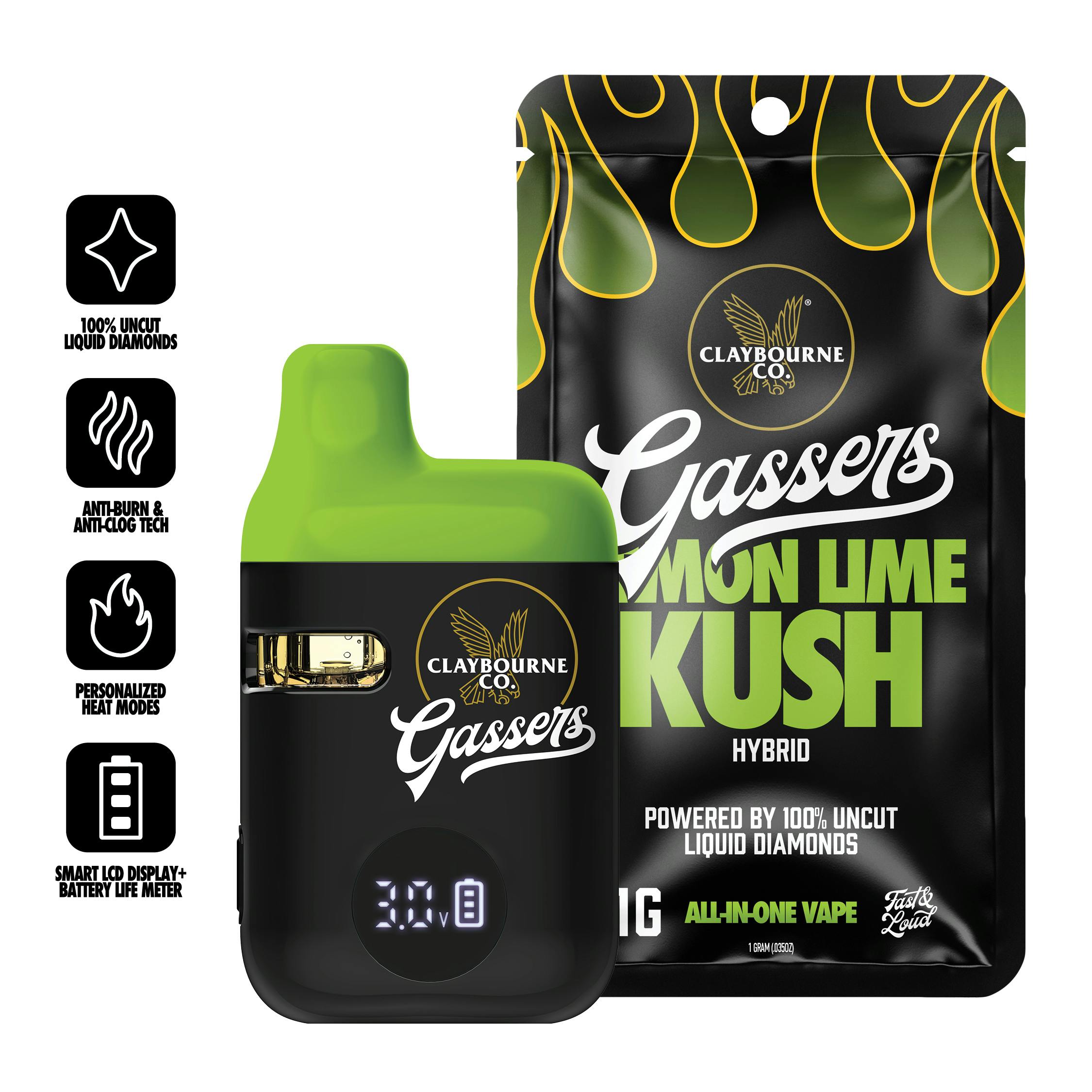 Claybourne Co. Gassers Pineapple Express (H) Live Resin Liquid Diamond Disposable Vape