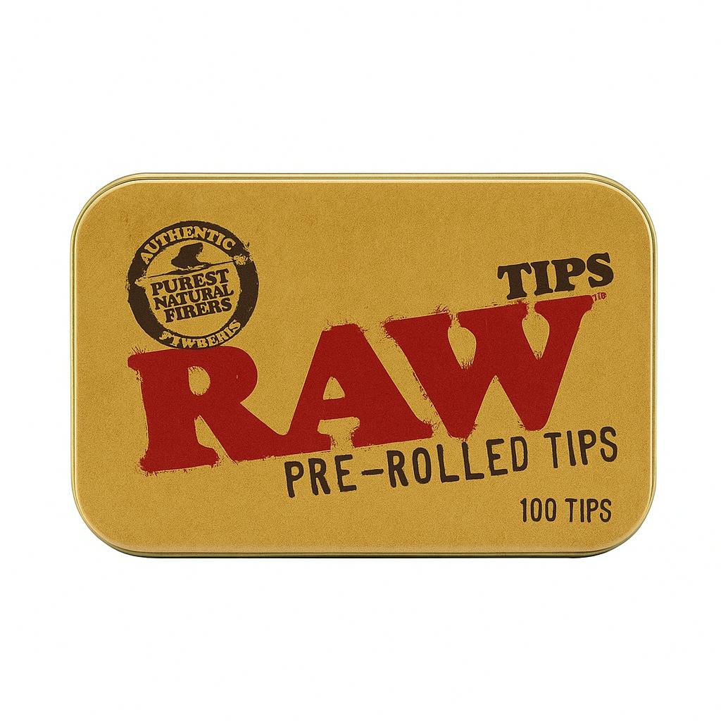 RAW PRE ROLLED TIPS 'IN A TIN' 100CT