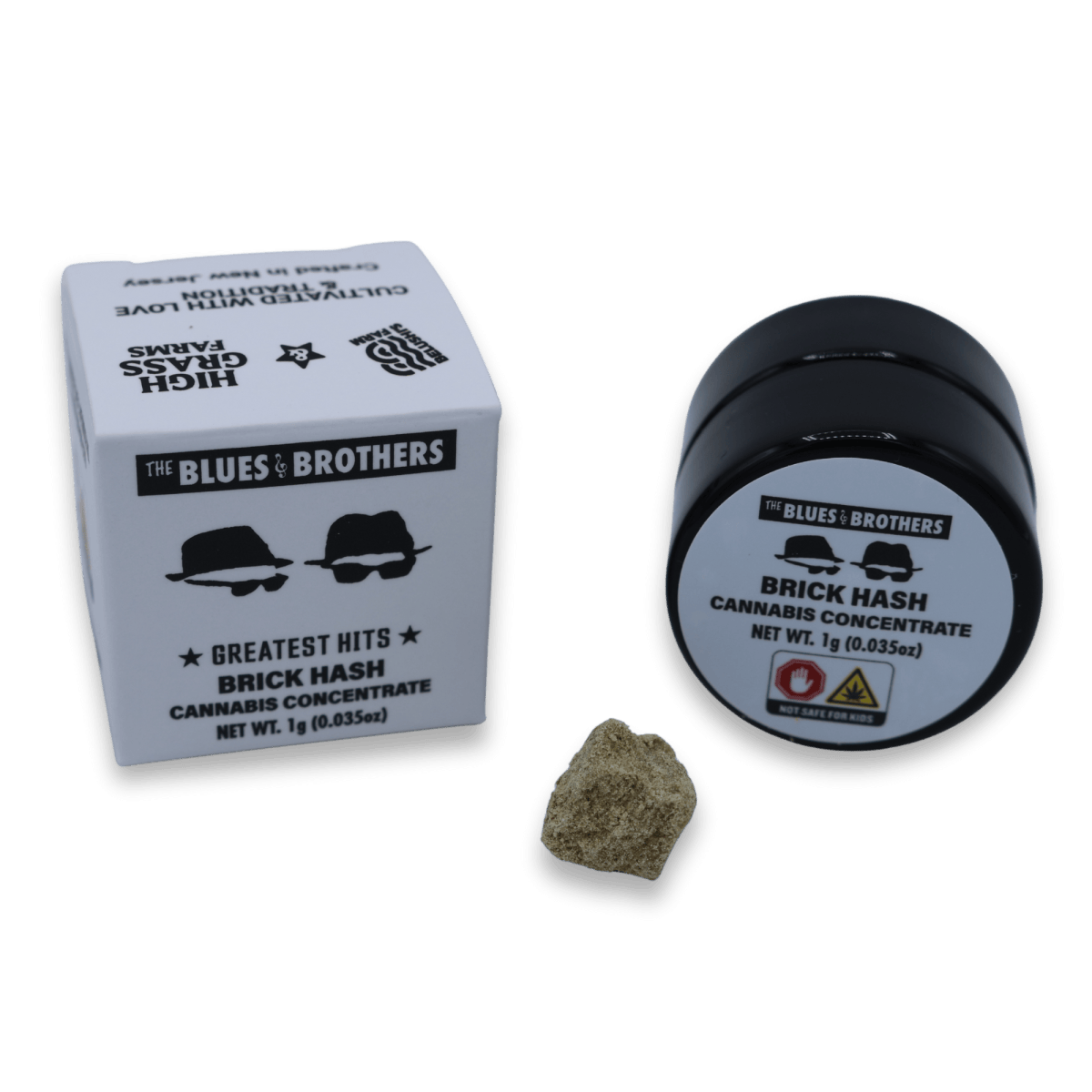 Blues Brothers | Indica Brick Hash | Extract | 1g at Toke Lane Cannabis Dispensary - Trenton