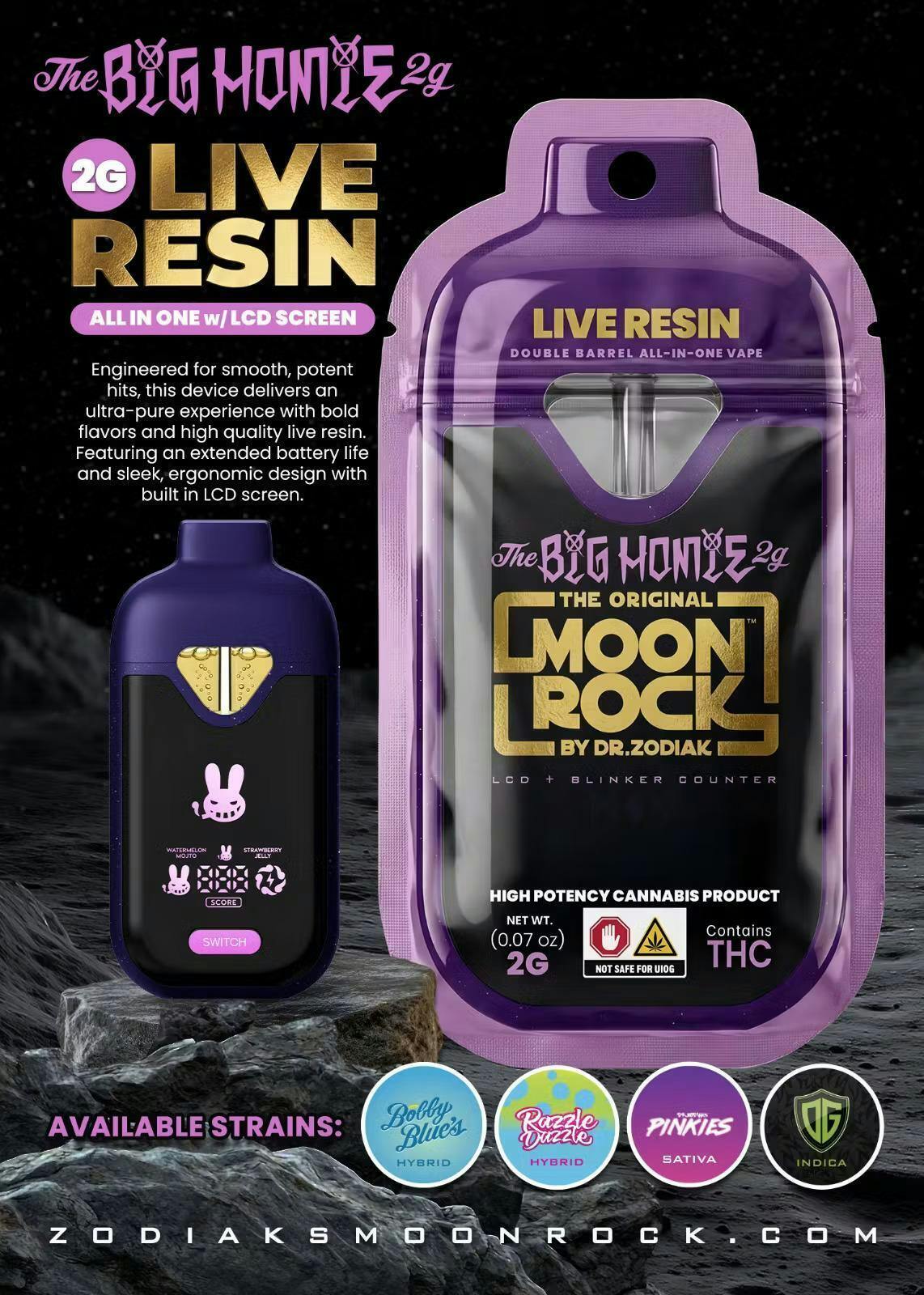 Dr.Z | OG x Lynwood Lemonade | Vaporizer | Double Hitter | AIO | Live Resin | 2g