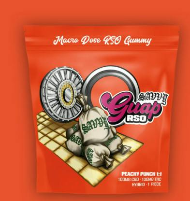 Savvy | Peachy Punch RSO | Edible | 1pc | 1:1 CBD:THC | 100mg