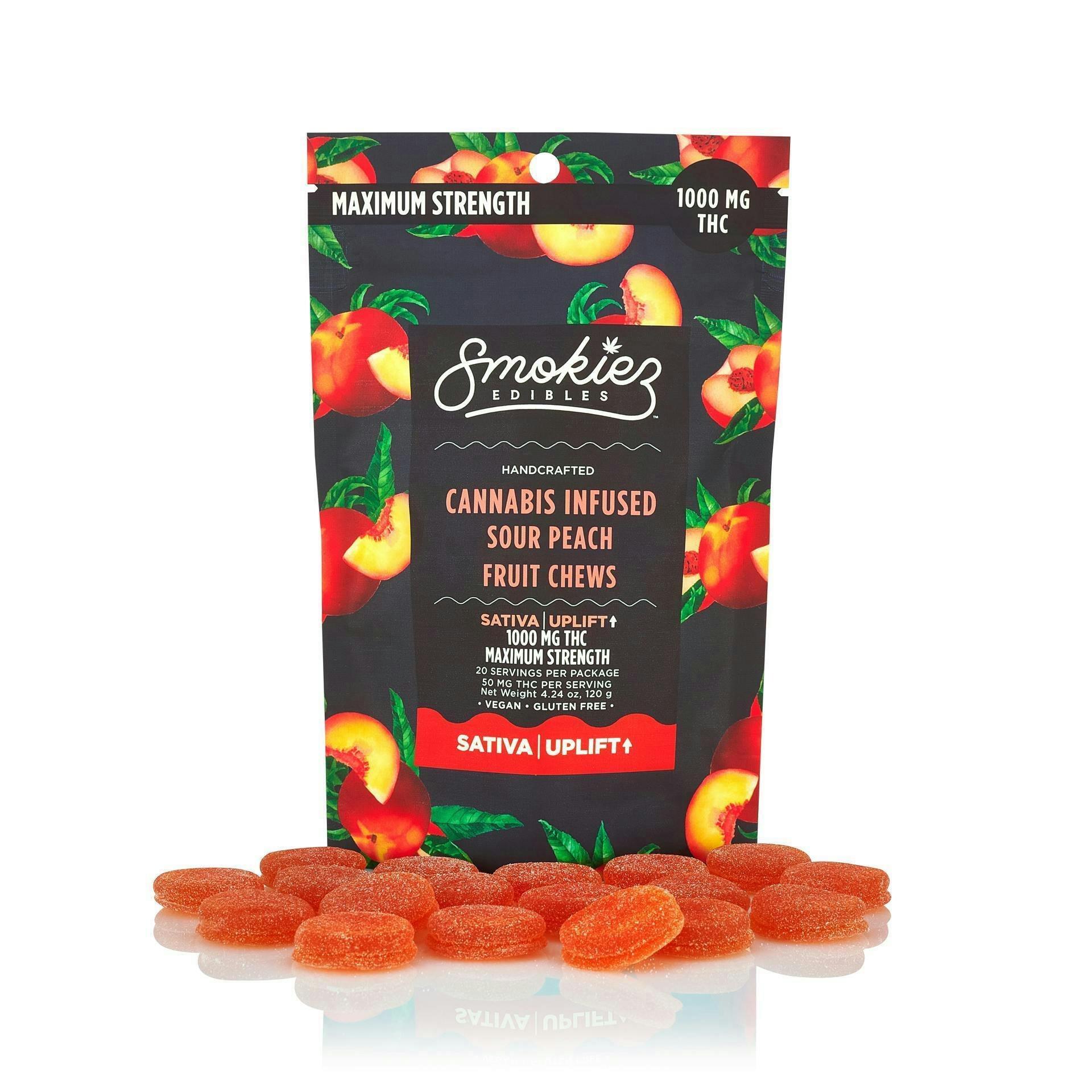 1000mg Sweet Peach Fruit Chews (S) (1g) cannabis product