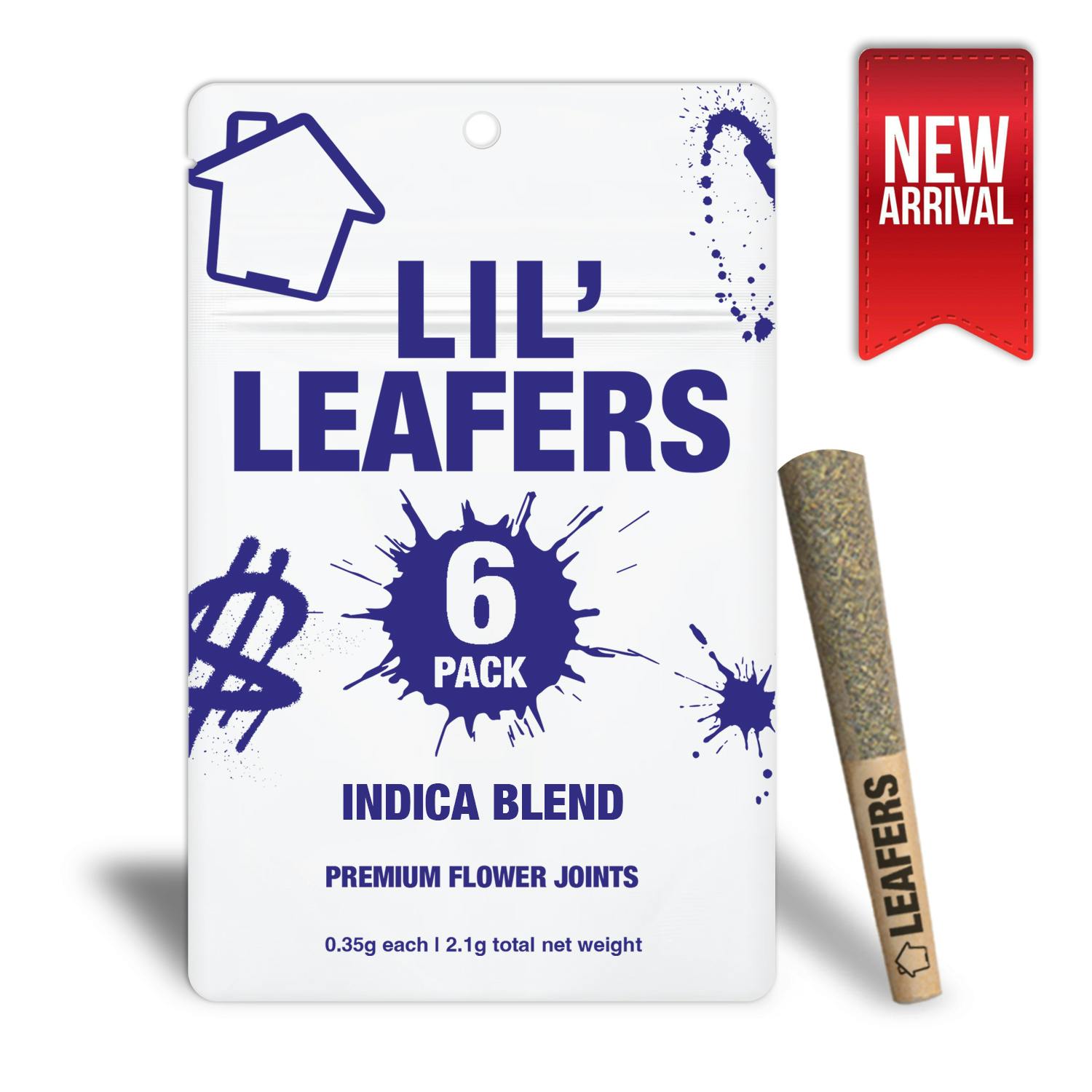 Leafers: Lil Indica Blend Prerolls 6pk (I) | (2.1g) cannabis product