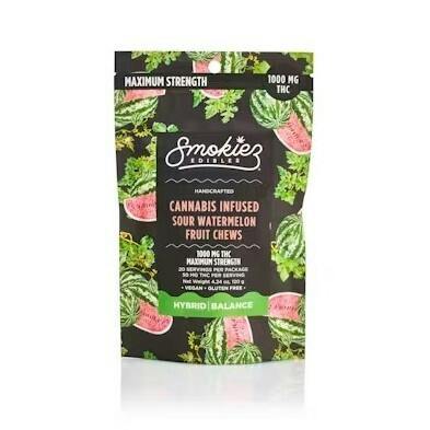 1000mg Sour Watermelon Fruit Chews (S) (1g) cannabis product