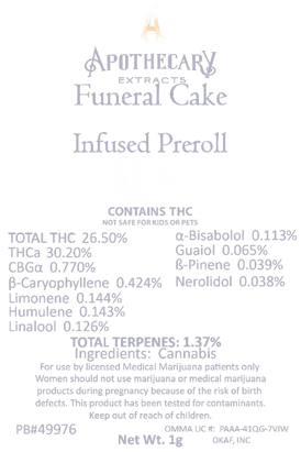 Funeral Cake Infused Joint