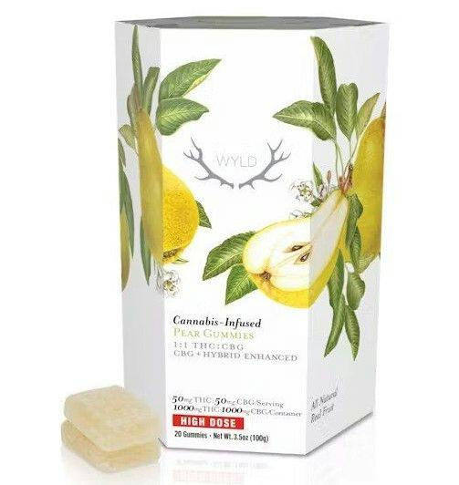 WYLD Pear 1:1 - 1000mg THC : 1000mg CBG - 20pc Box - H
