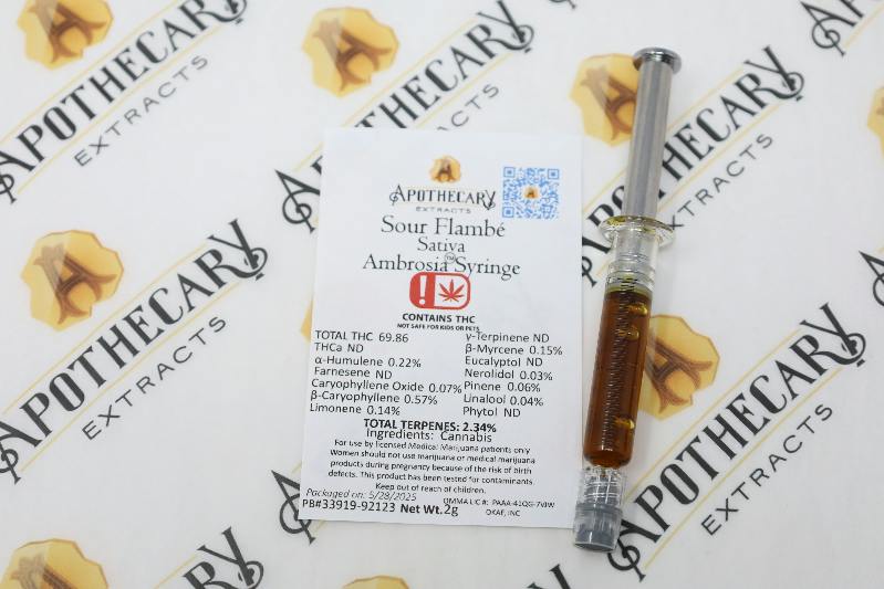Sour Flambe Ambrosia Live Resin Syringe - Sativa 2g