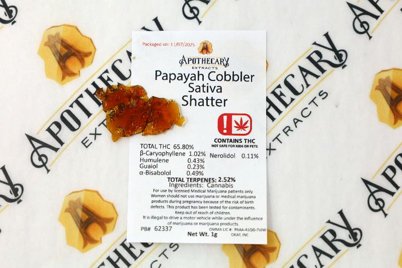 Papayah Cobbler Shatter - Sativa 1g