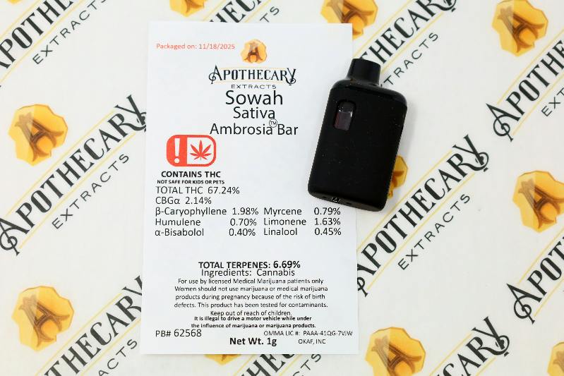 Sowah Live Resin Ambrosia Bar - Sativa 1g