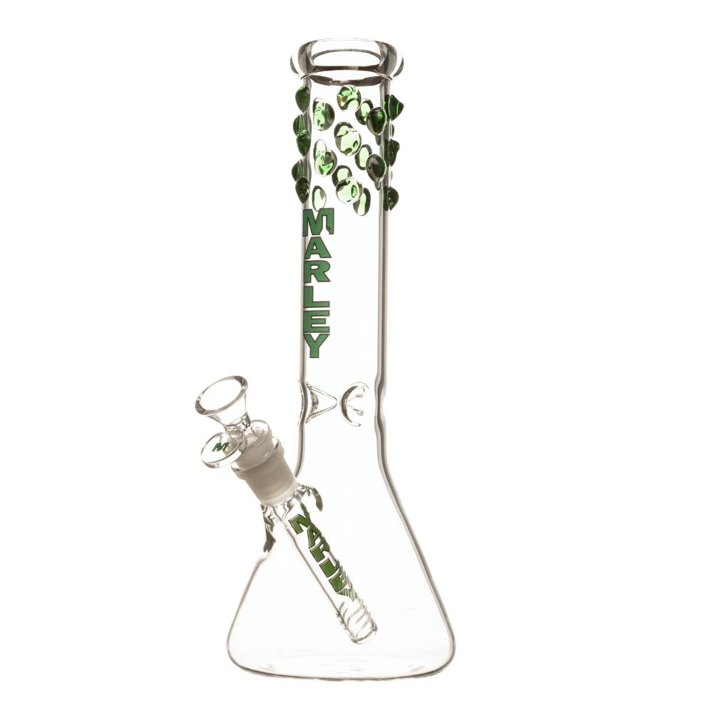 Bubble Beads Beaker Bong - 12" - Green
