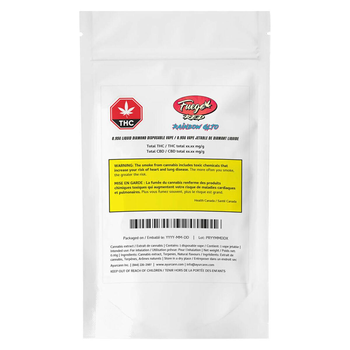 Rainbow GLTO Liquid Diamond Disposable Vape - 0.95g