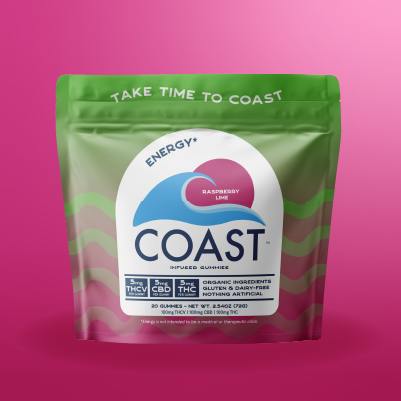 COAST Raspberry Lime 5:5:5 Energy Gummy 100mg
