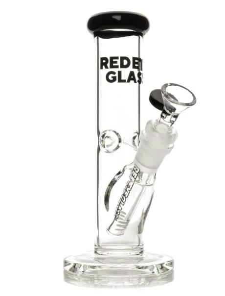 Red Eye Glass 8" Tall Blue Straight Base Water Pipe