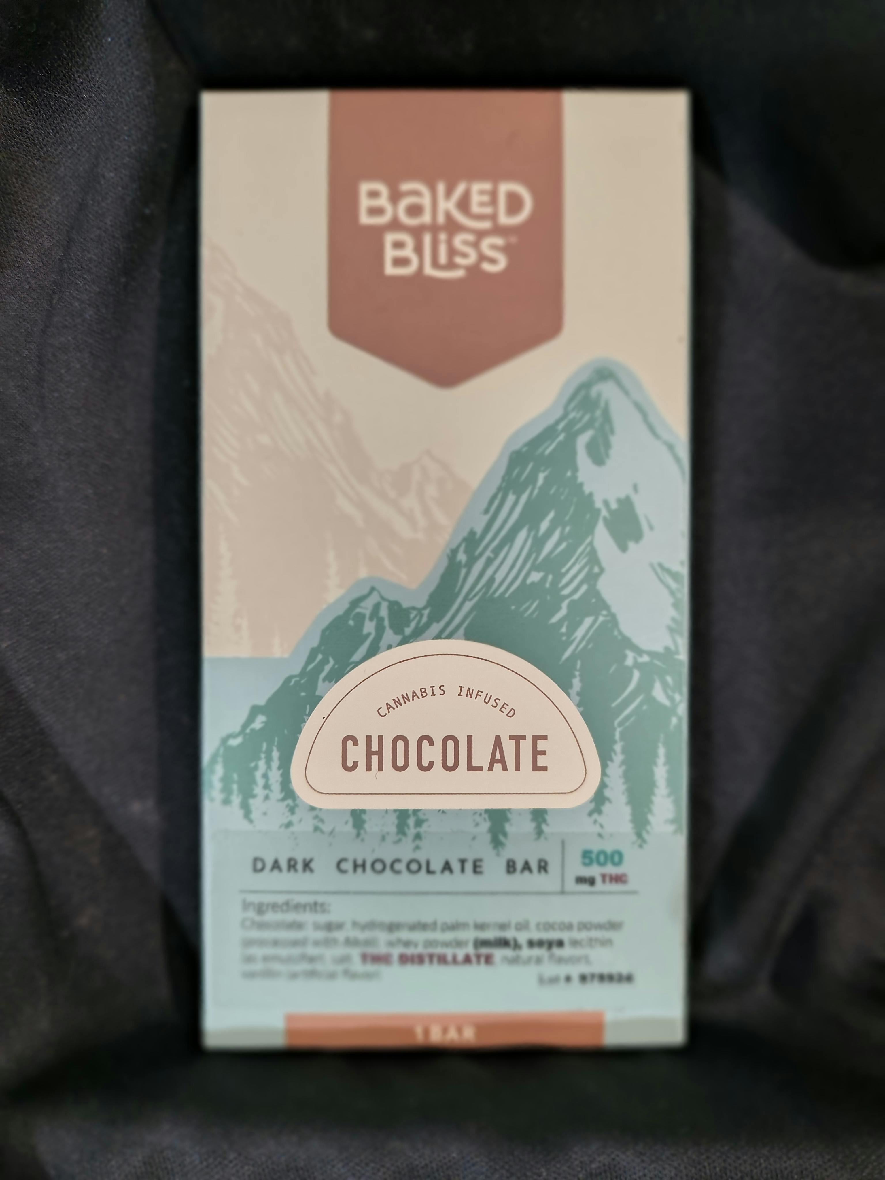 Baked Bliss 500mg Dark Chocolate Bar