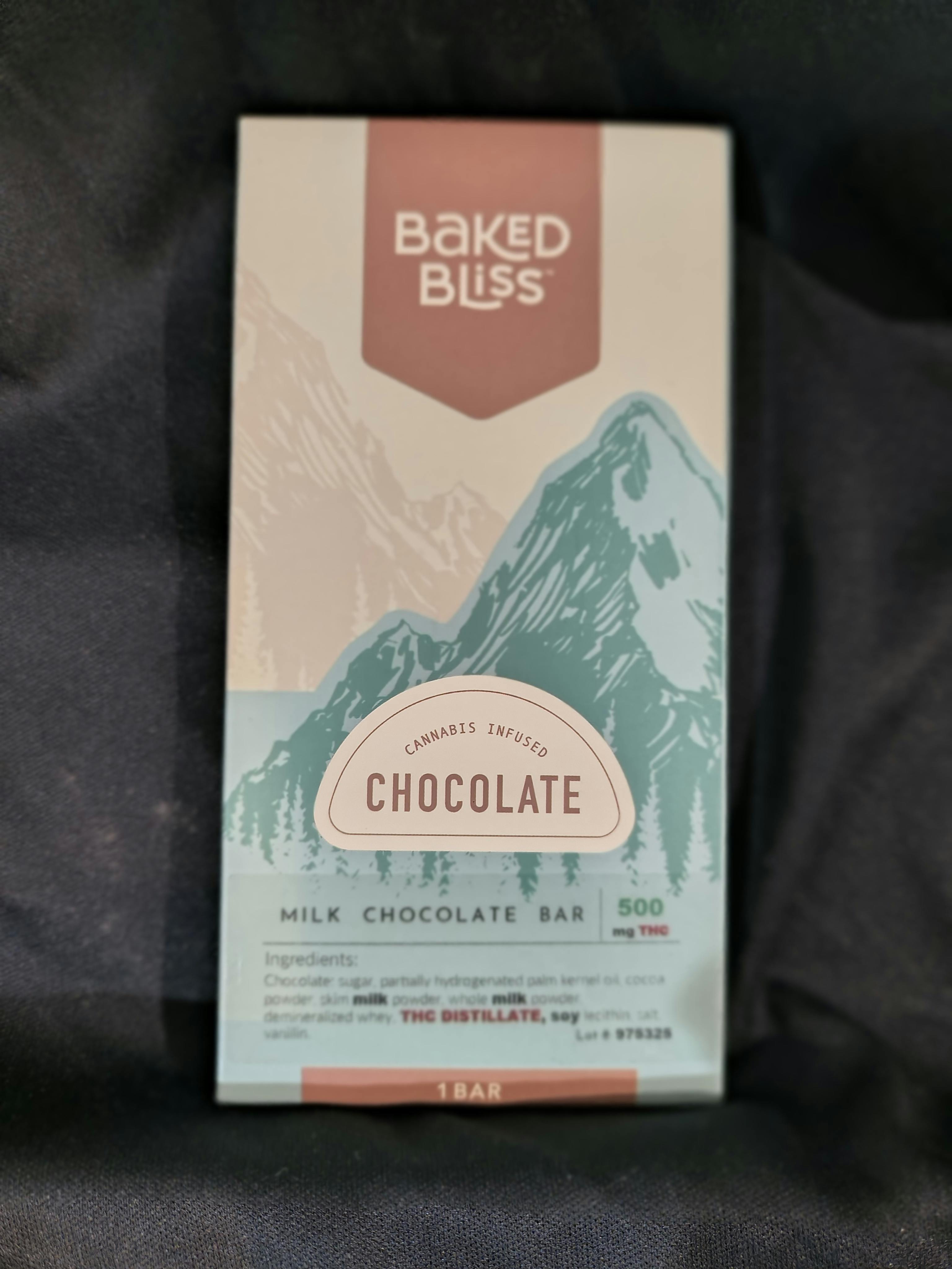 Baked Bliss 500mg Milk Chocolate Bar