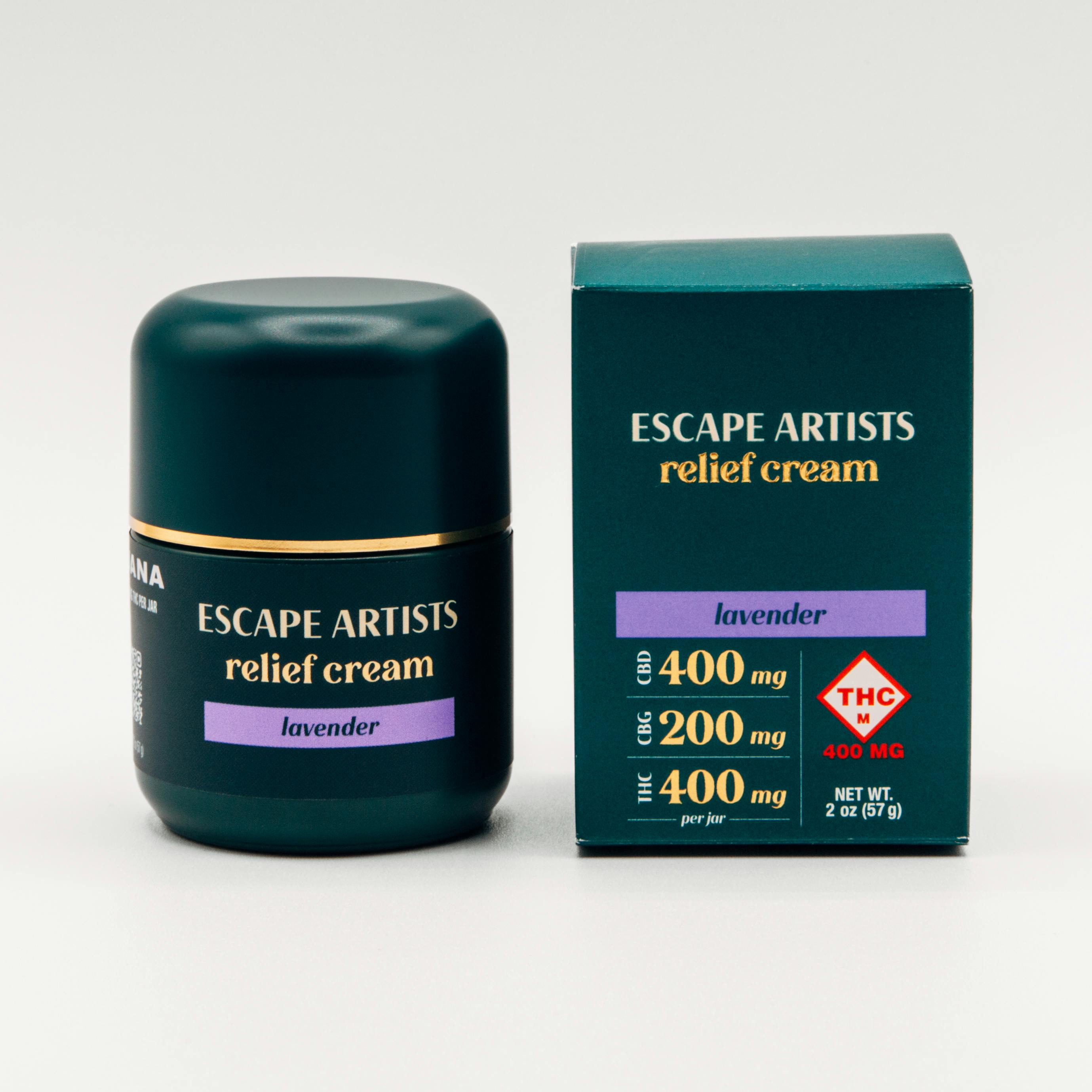 Escape Artists: Topical | Lavender | 2:2:1 | 400mg THC : 400mg CBD : 200mg CBG