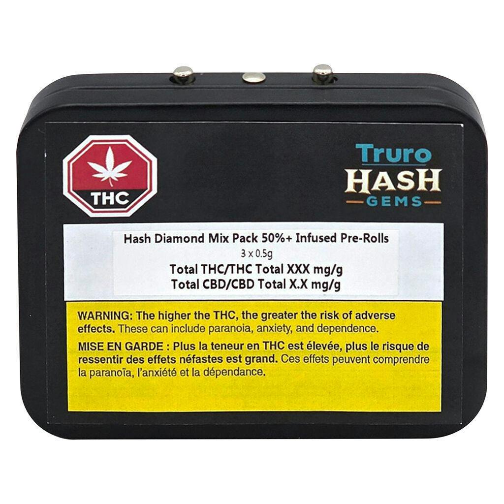 Hash Diamond Mix Pack 50%+ Infused Pre-Rolls - 3x0.5g